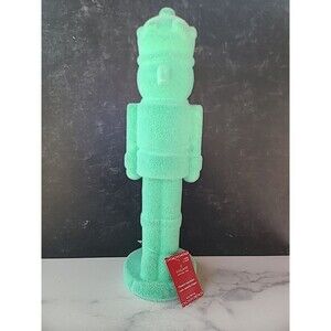 Ashland Christmas Green Flocked Nutcracker 16in, NWT Read Description